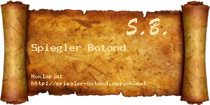 Spiegler Botond névjegykártya